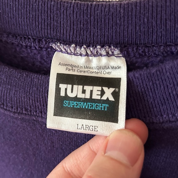 Vintage 90s Tultex blank crewneck sweater jumper Superweight - Picture 3 of 9